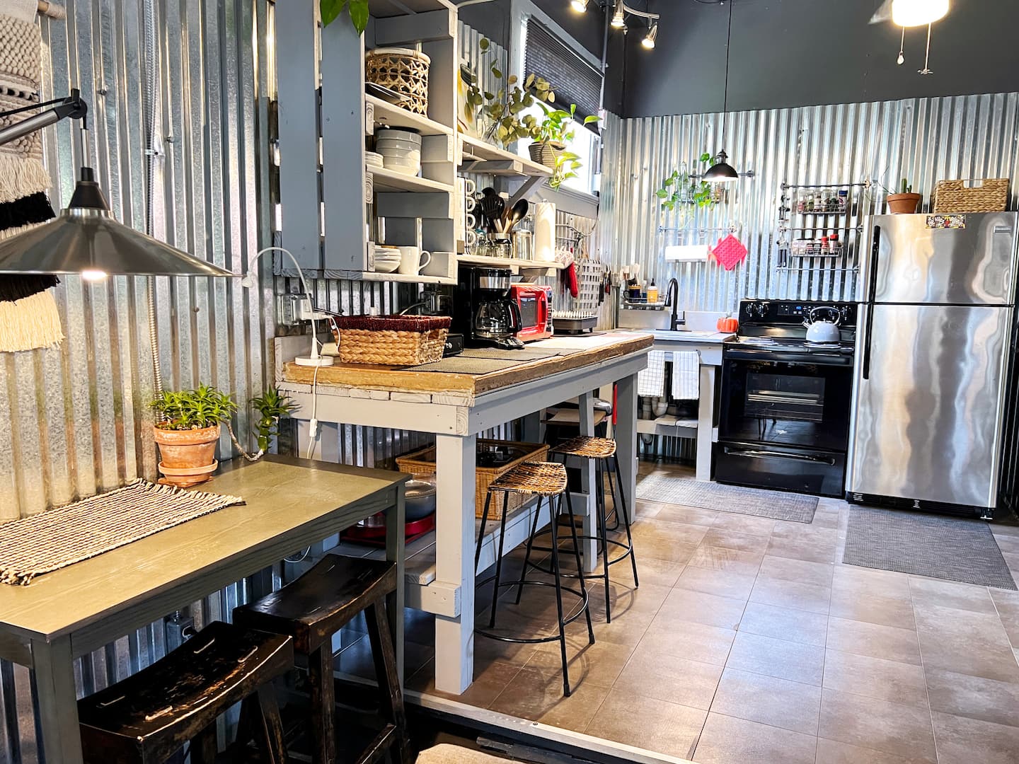 The Particular Point Studio kitchen has all the amenities to make meals, but it's New Orleans; you will likely be savoring the culinary delights of the region.