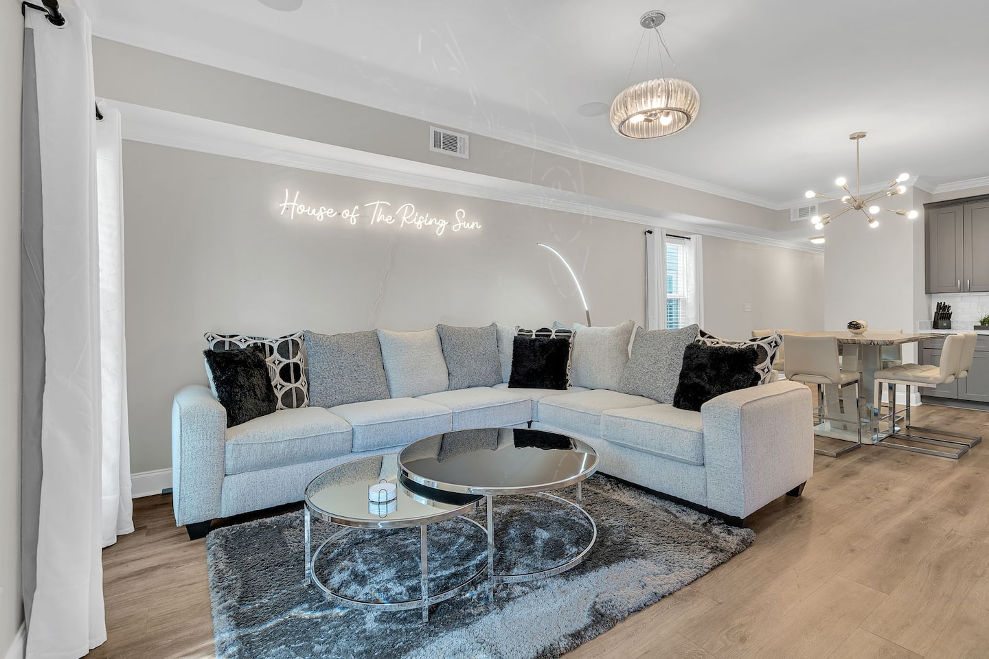 Comfy couch, perfect for sitting together with friends and family, while enjoying a movie!