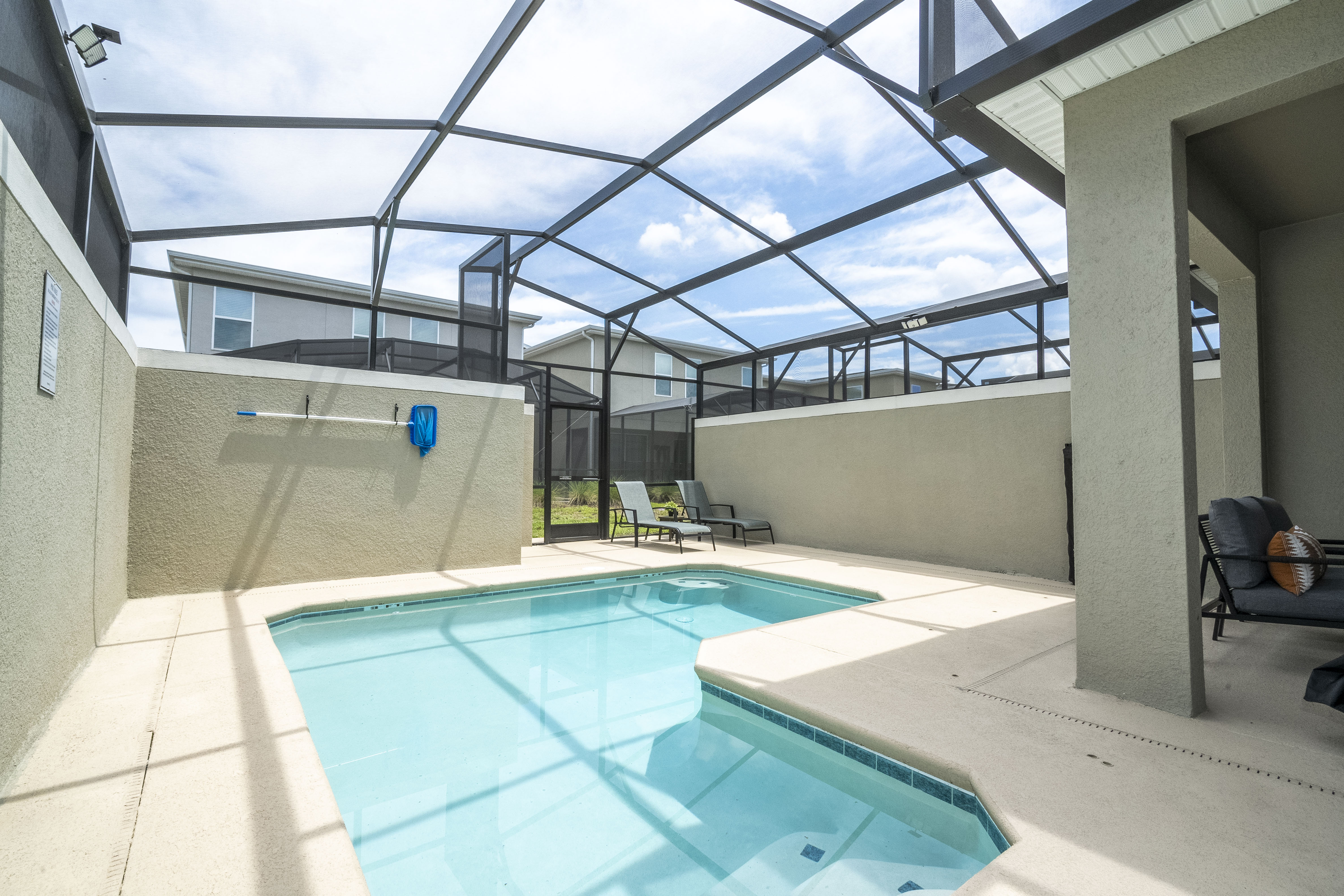 Dive into luxury with our private heated pool, a refreshing oasis that's as safe as it is inviting. This spacious aquatic retreat offers the perfect blend of comfort and convenience for your family's vacation enjoyment. 
