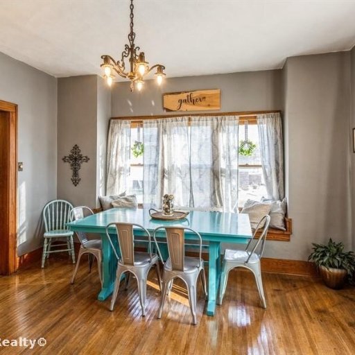 Main Dining Area with Cool Window Bench Seating for 3 people!