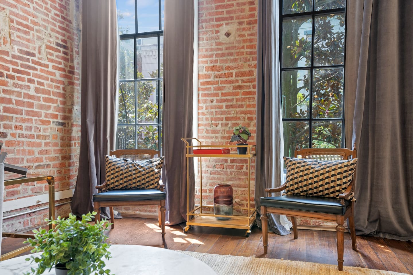 Living room space with modern decor