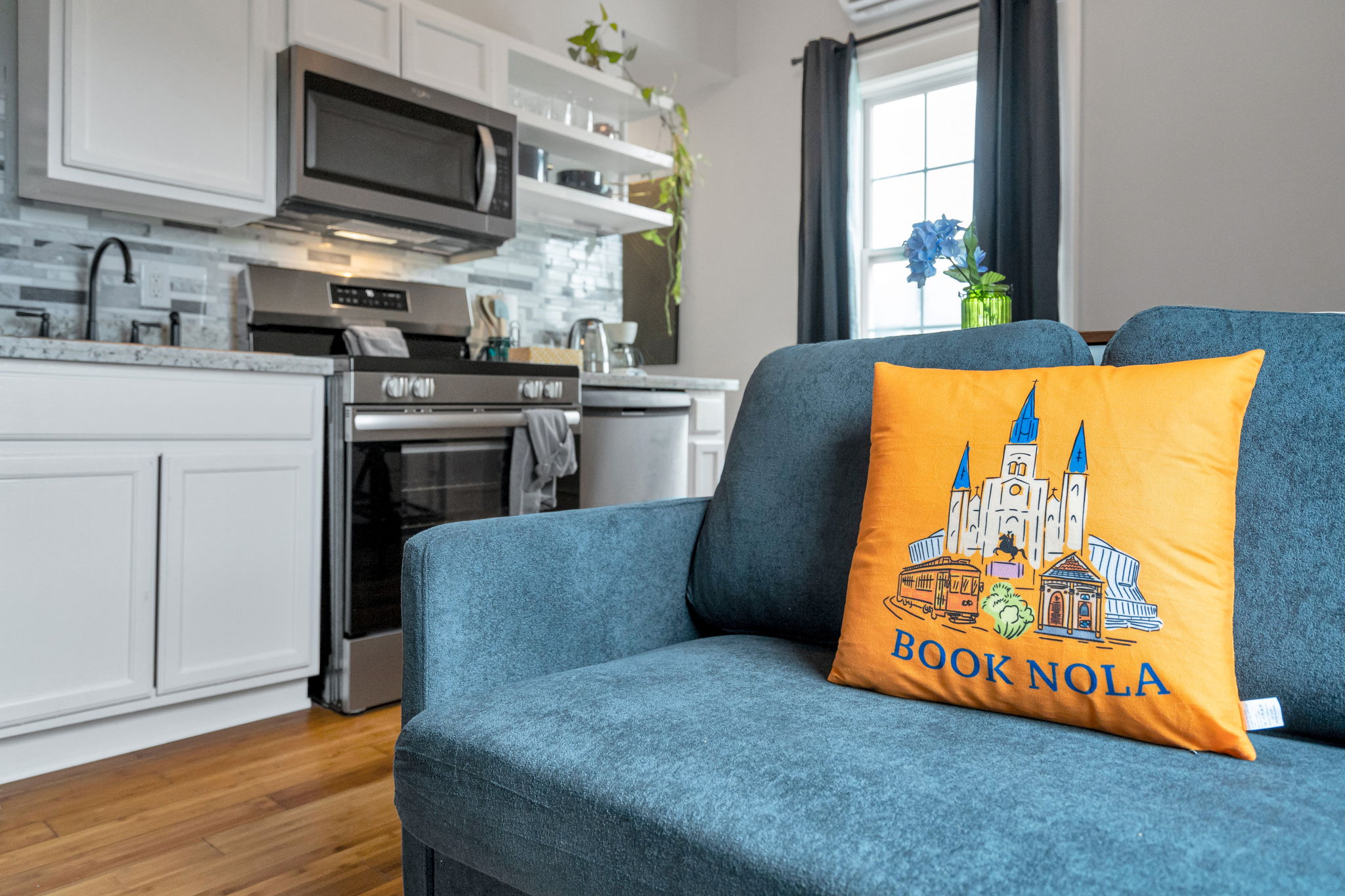 Charming kitchen meets comfort—Book NOLA style, with local flair and modern finishes.