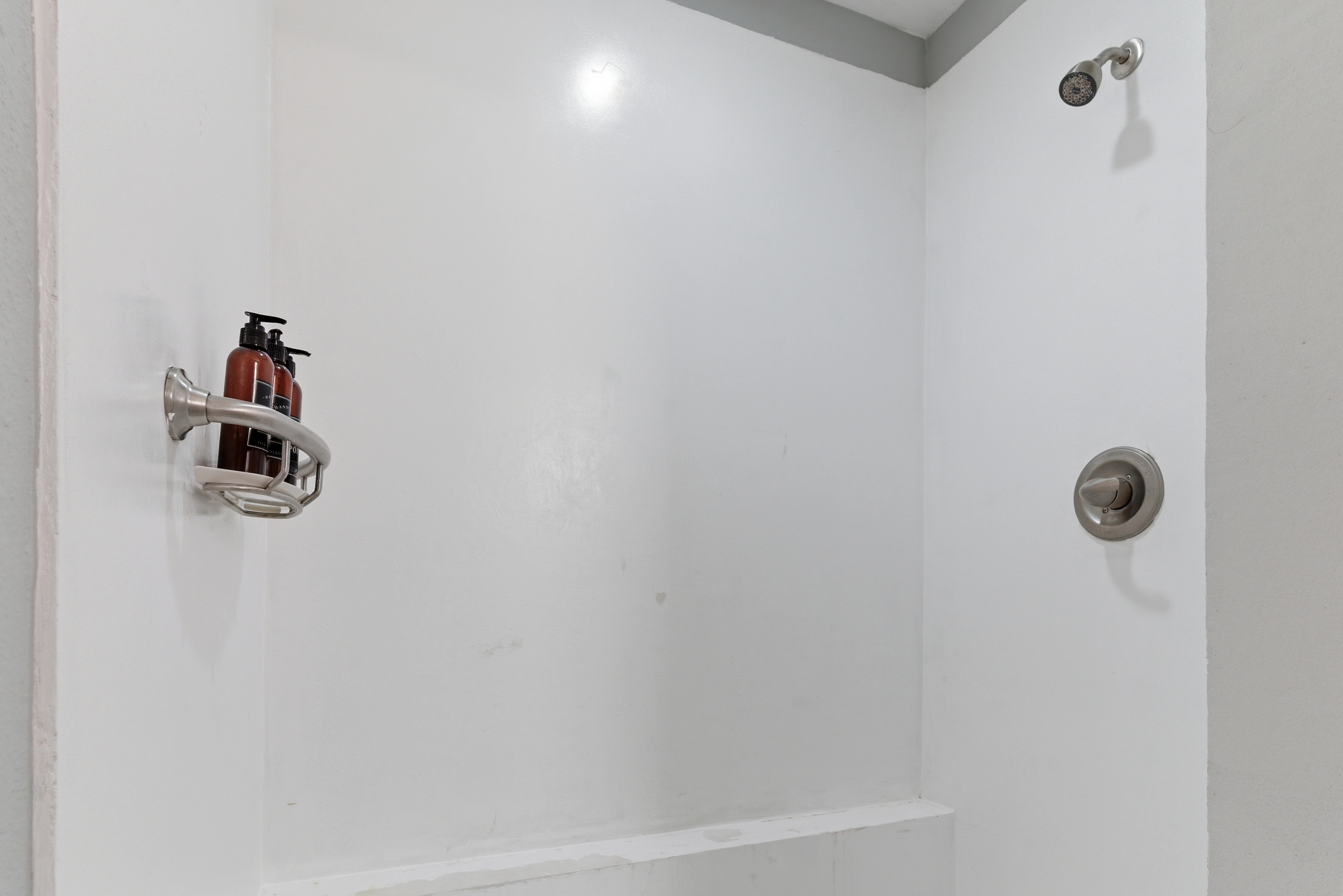 Minimal, modern shower design detail