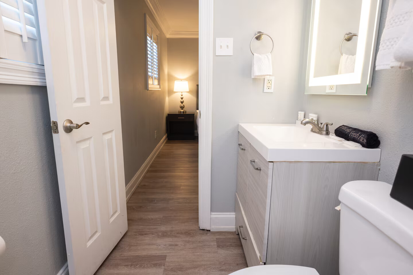 Fresh and polished bathroom space