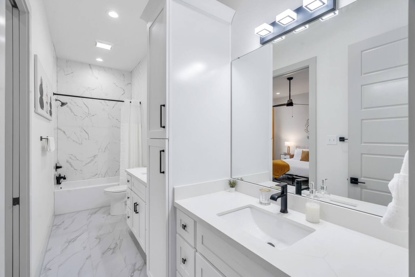 Second bathroom with double sinks - Jack and Jill bathroom accessible from both the second and third bedrooms
