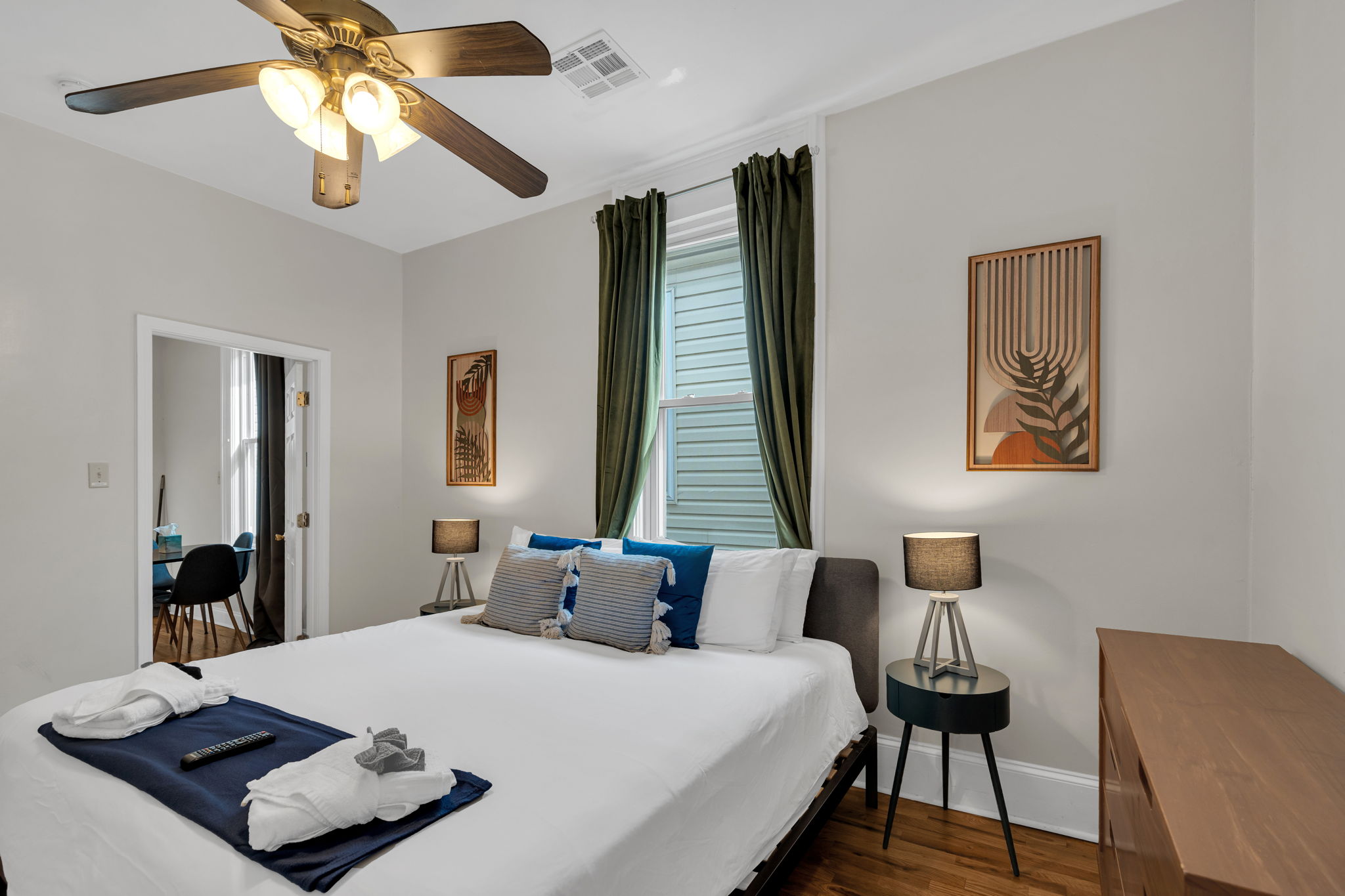 Comfortable bedroom designed for rest