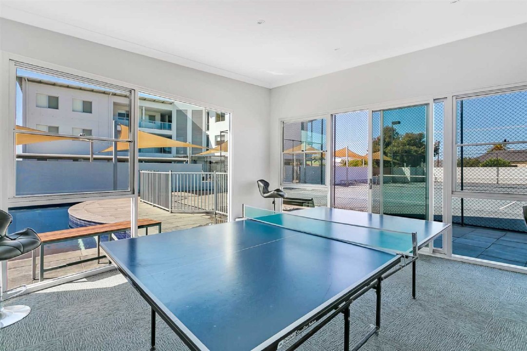 Access to a heated swimming pool, tennis court, and ping pong/table tennis facilities