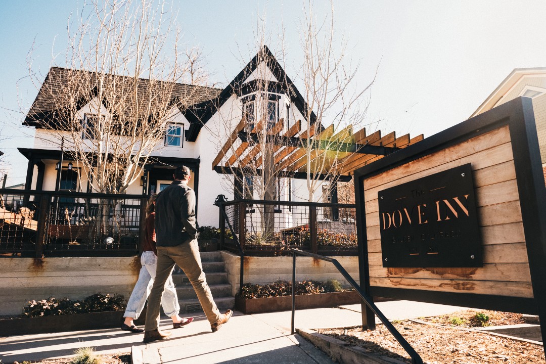 Entrance to the Dove Inn.