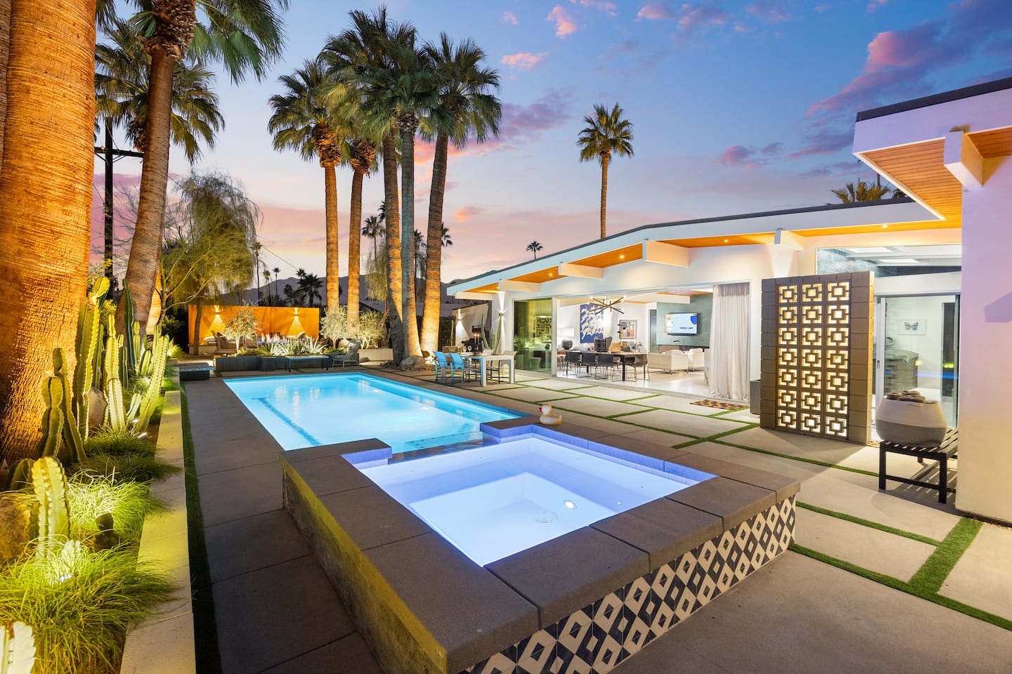 Alfresco dining area beside the pool
