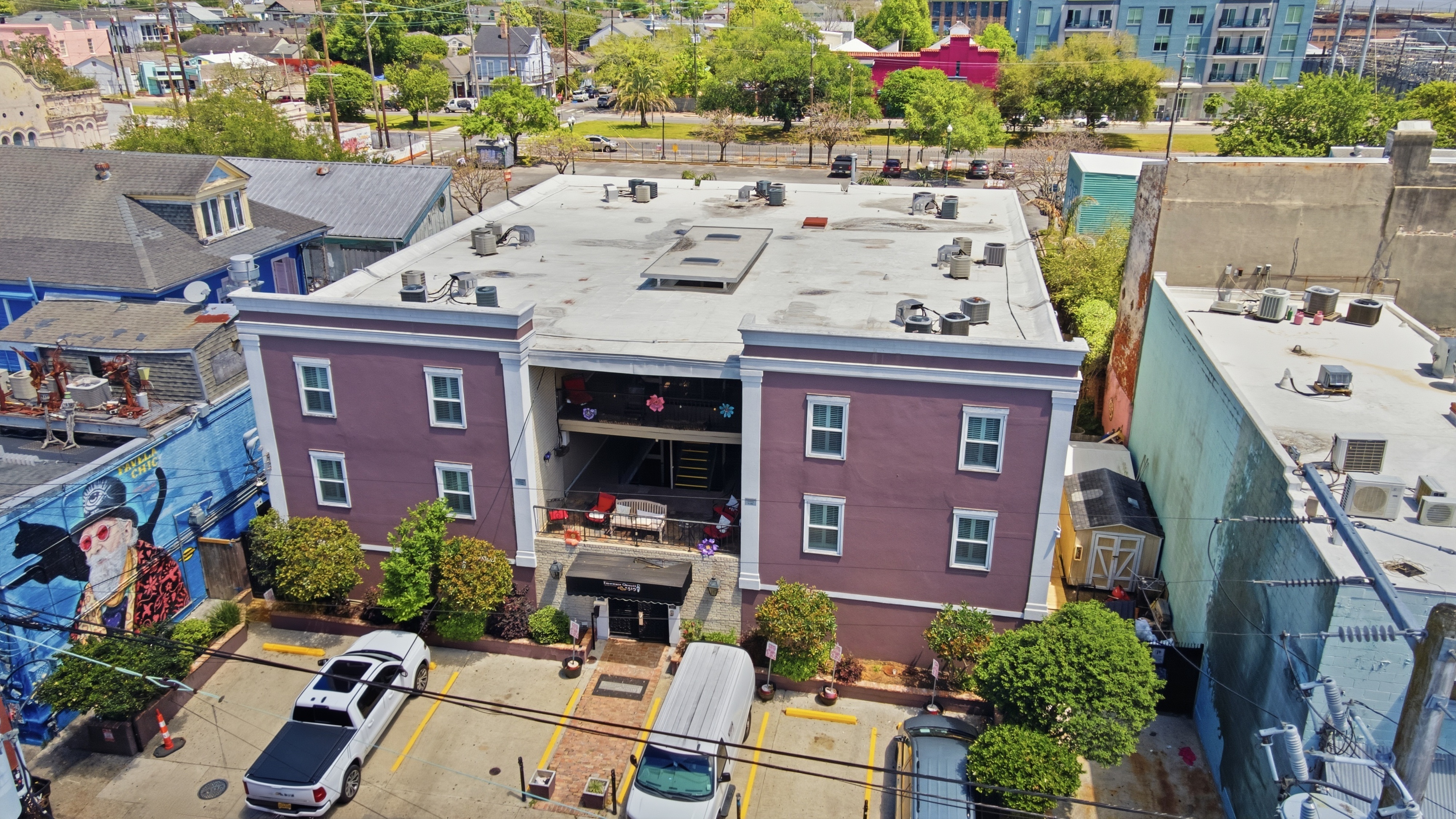 Aerial view of the property