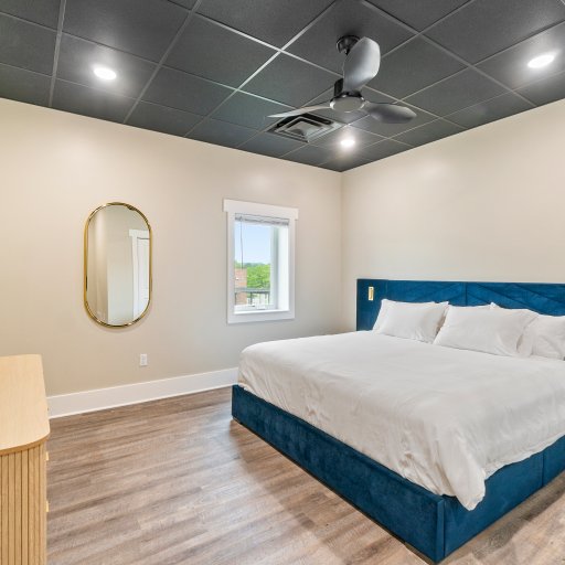 Spacious King Bedroom with Smart TV & Natural Light