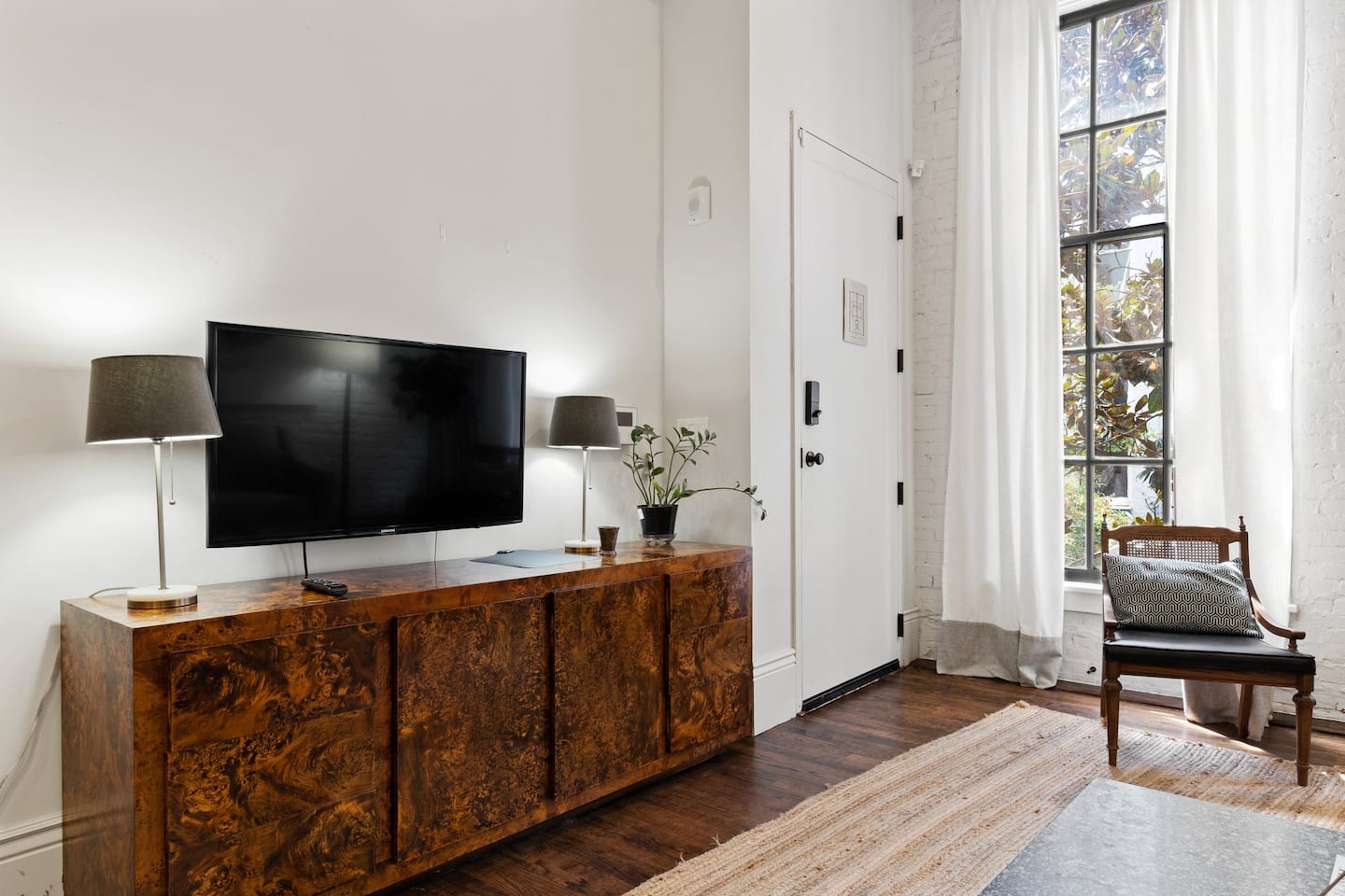 Large TV in the living room space