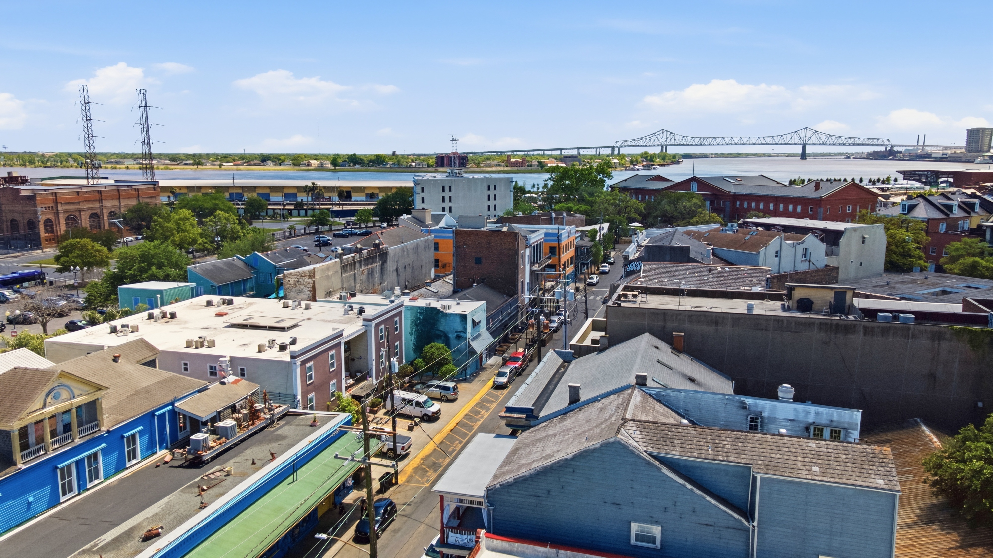 Colorful streets and city energy nearby