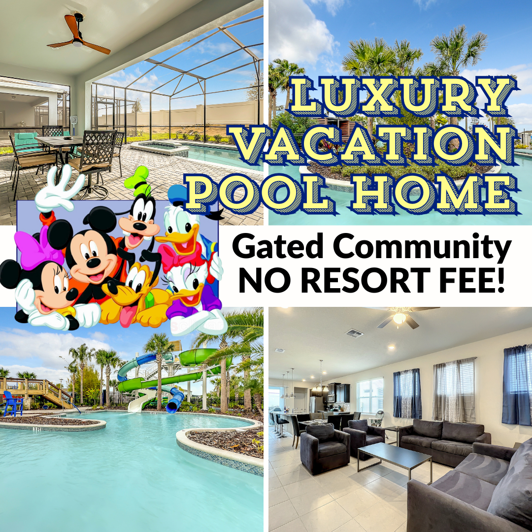 Your luxury vacation pool home in a gated community – no resort fees, just unforgettable fun! 🏡✨