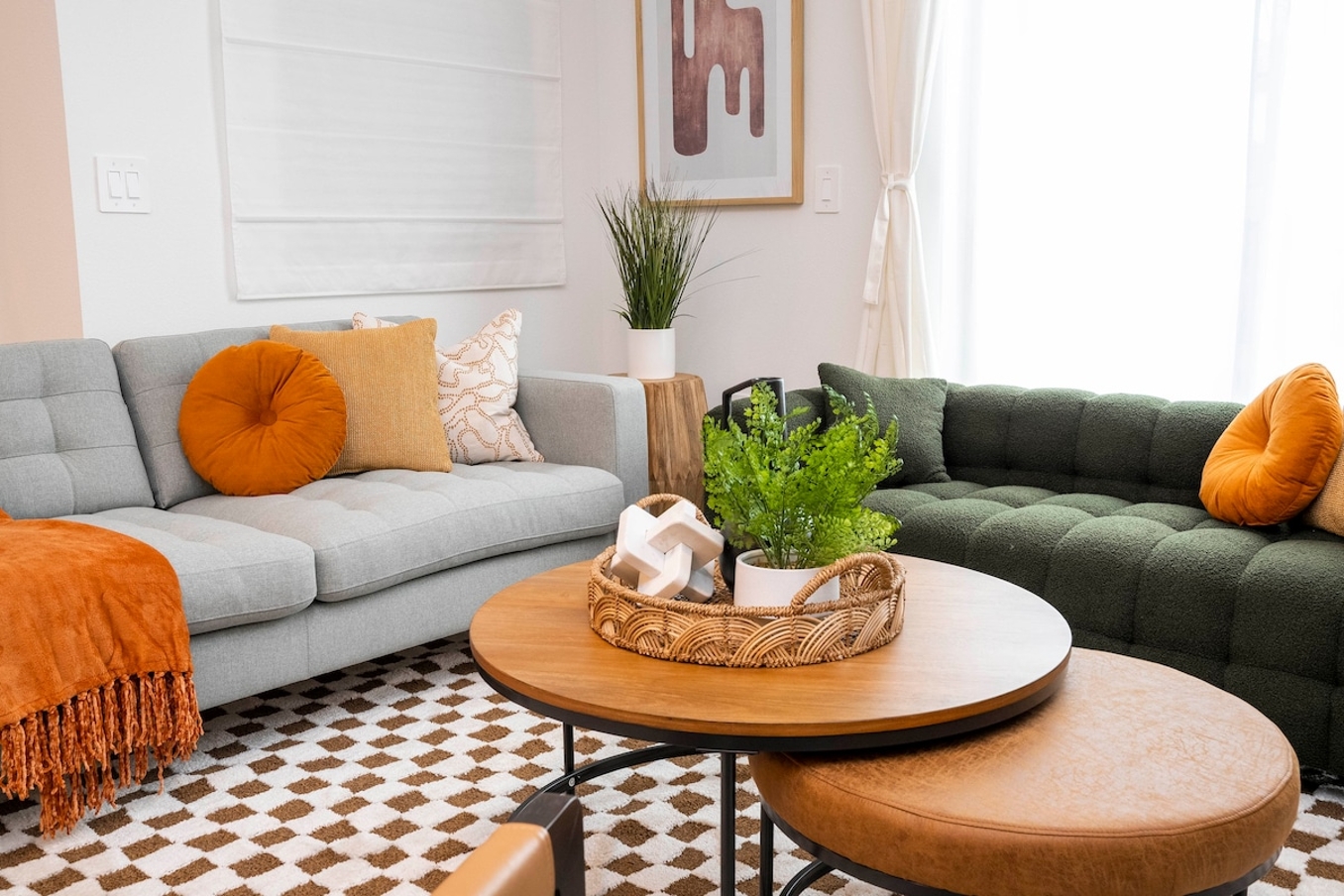 Open living space that seamlessly connects the beautiful kitchen and dining area, offering a perfect blend of comfort and style. You could enjoy a Smart TV and feel just like home!