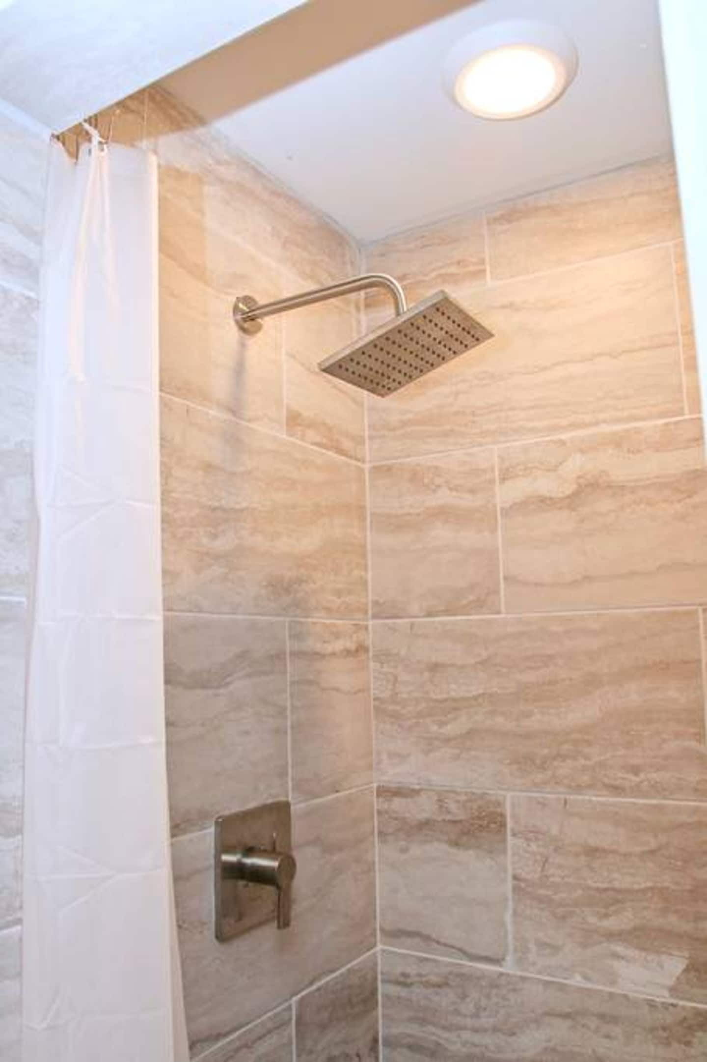 Amazing shower head with just the right pressure | Master Bathroom Standing Shower