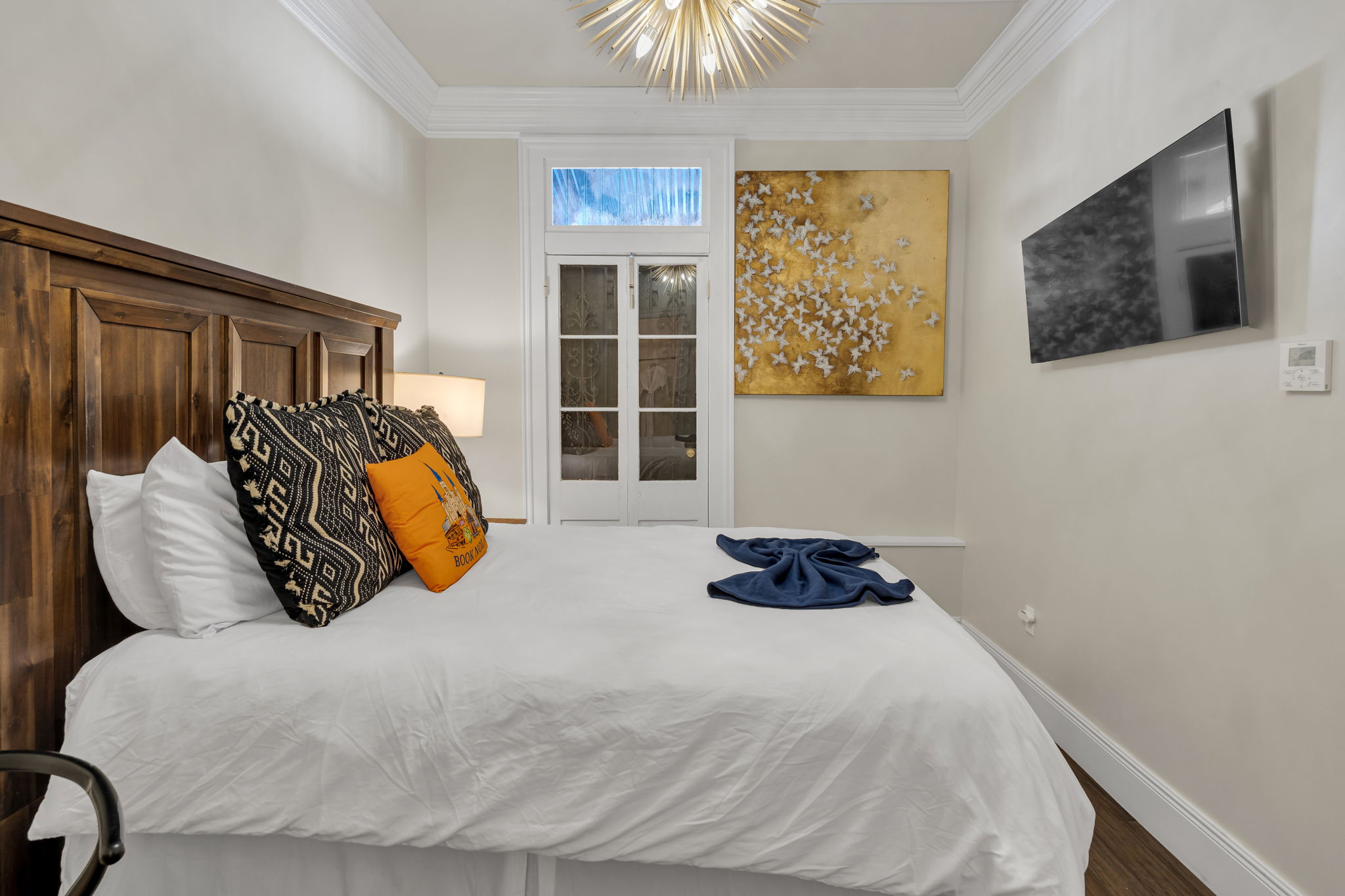 Soft linens and artful details