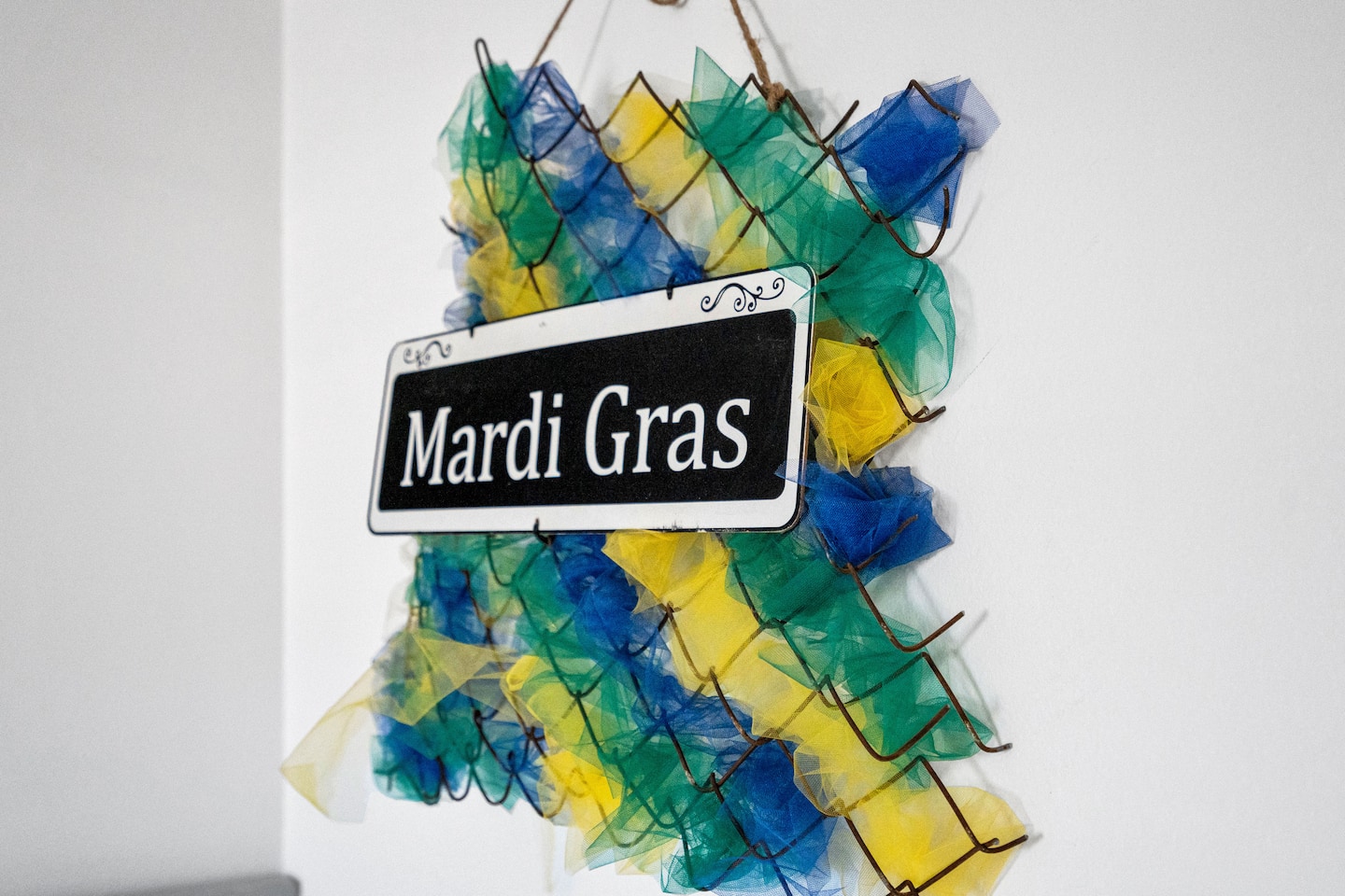 Vibrant Mardi Gras-inspired wall art