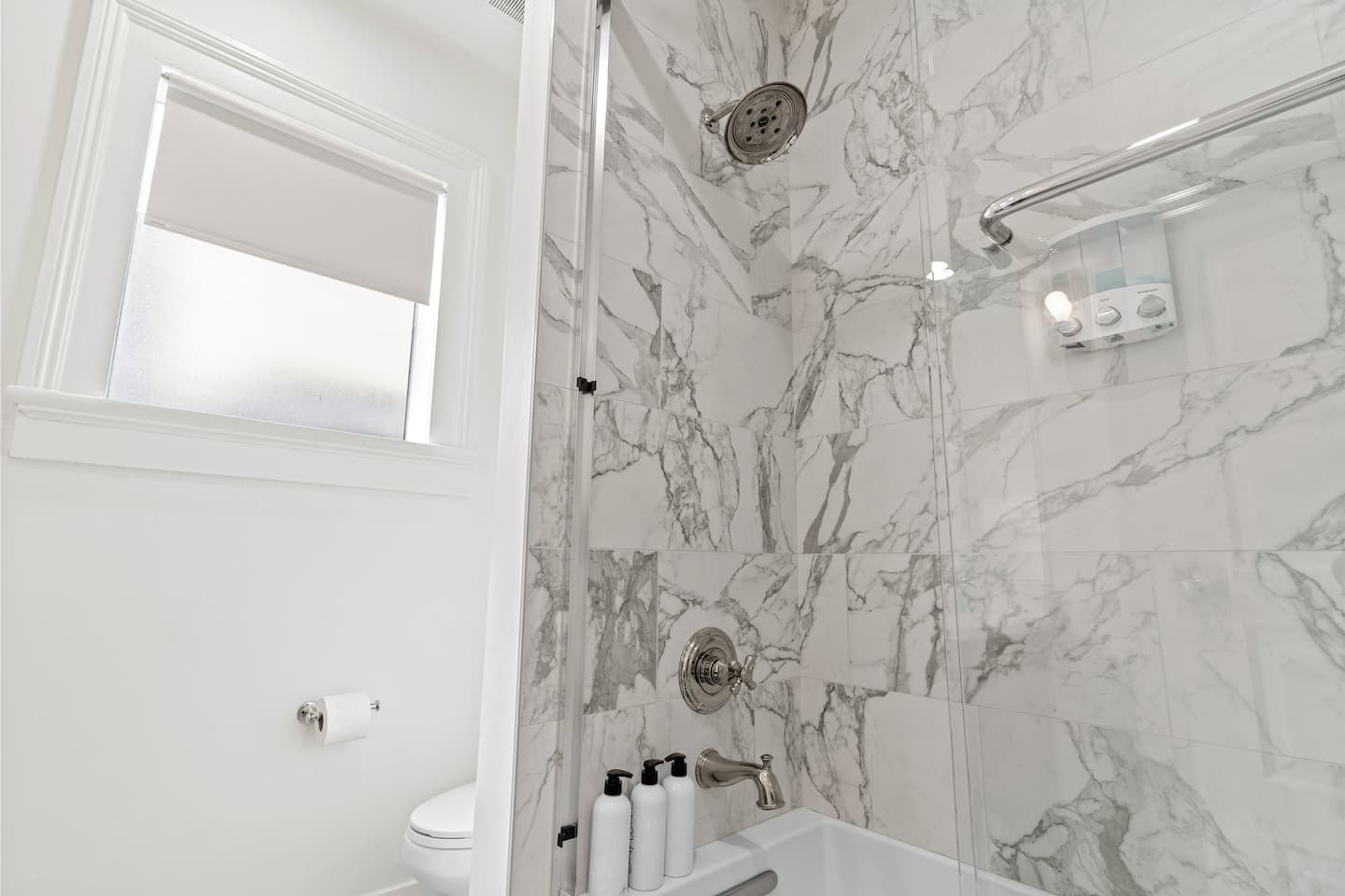 Delightful ensuite bathroom with shower