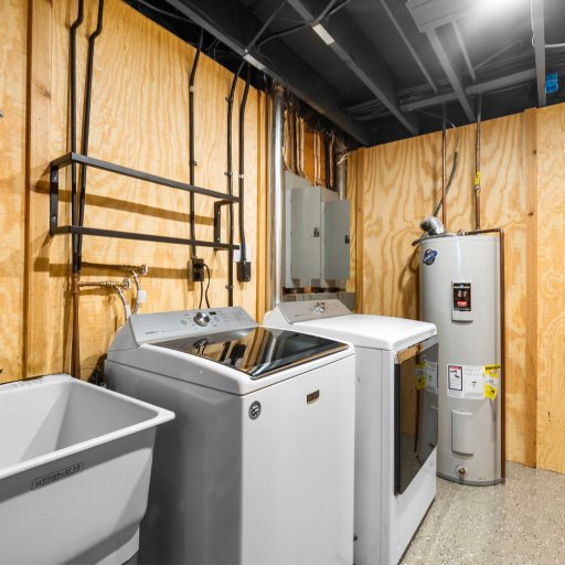 Convenient laundry room with washer and dryer