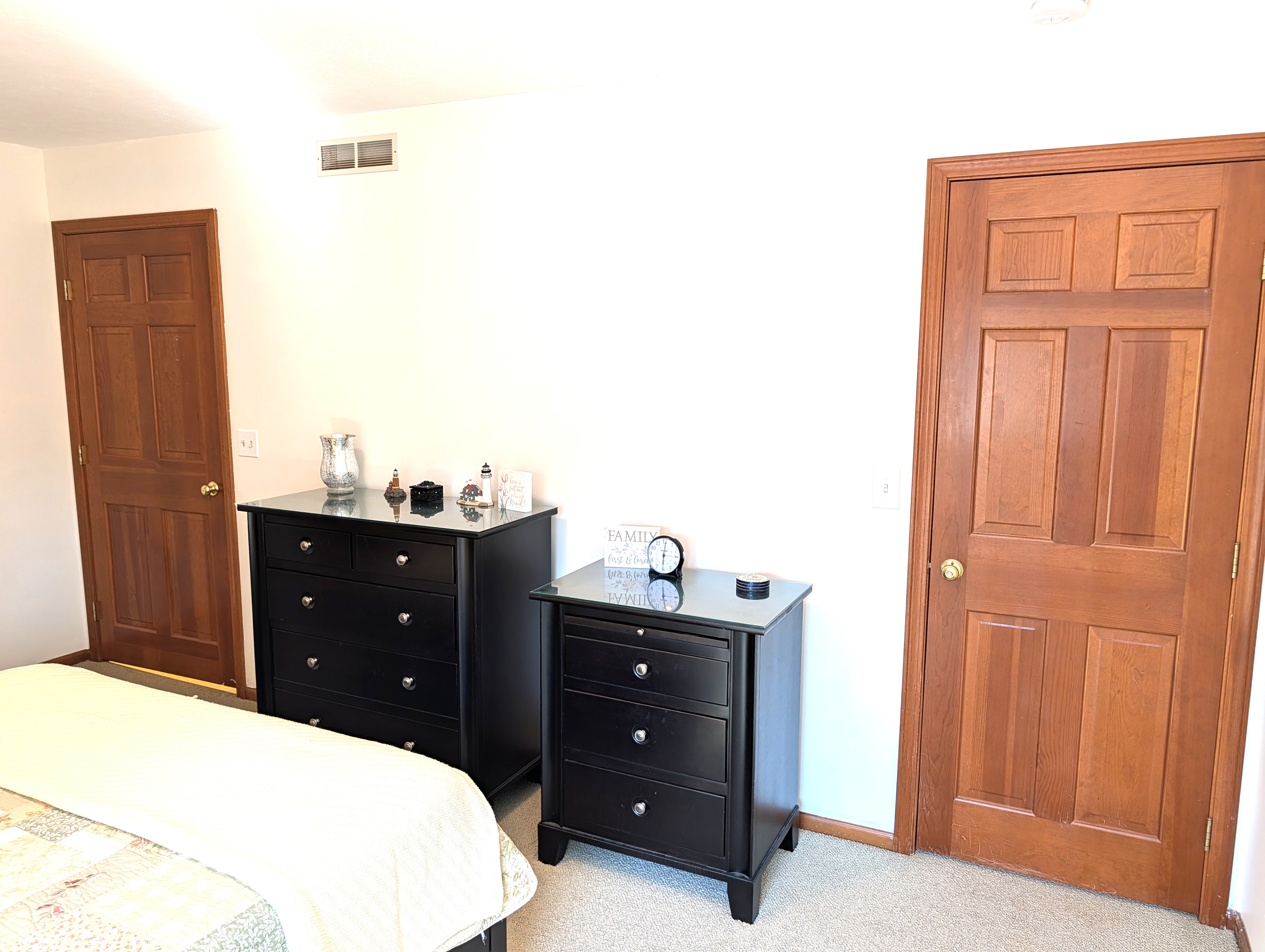 BEDROOM #4 (SECOND FLOOR):  Features a queen-size, two dressers, a closet, nightstands, a lamp and private entrance to the second floor "jack and jill bathroom".