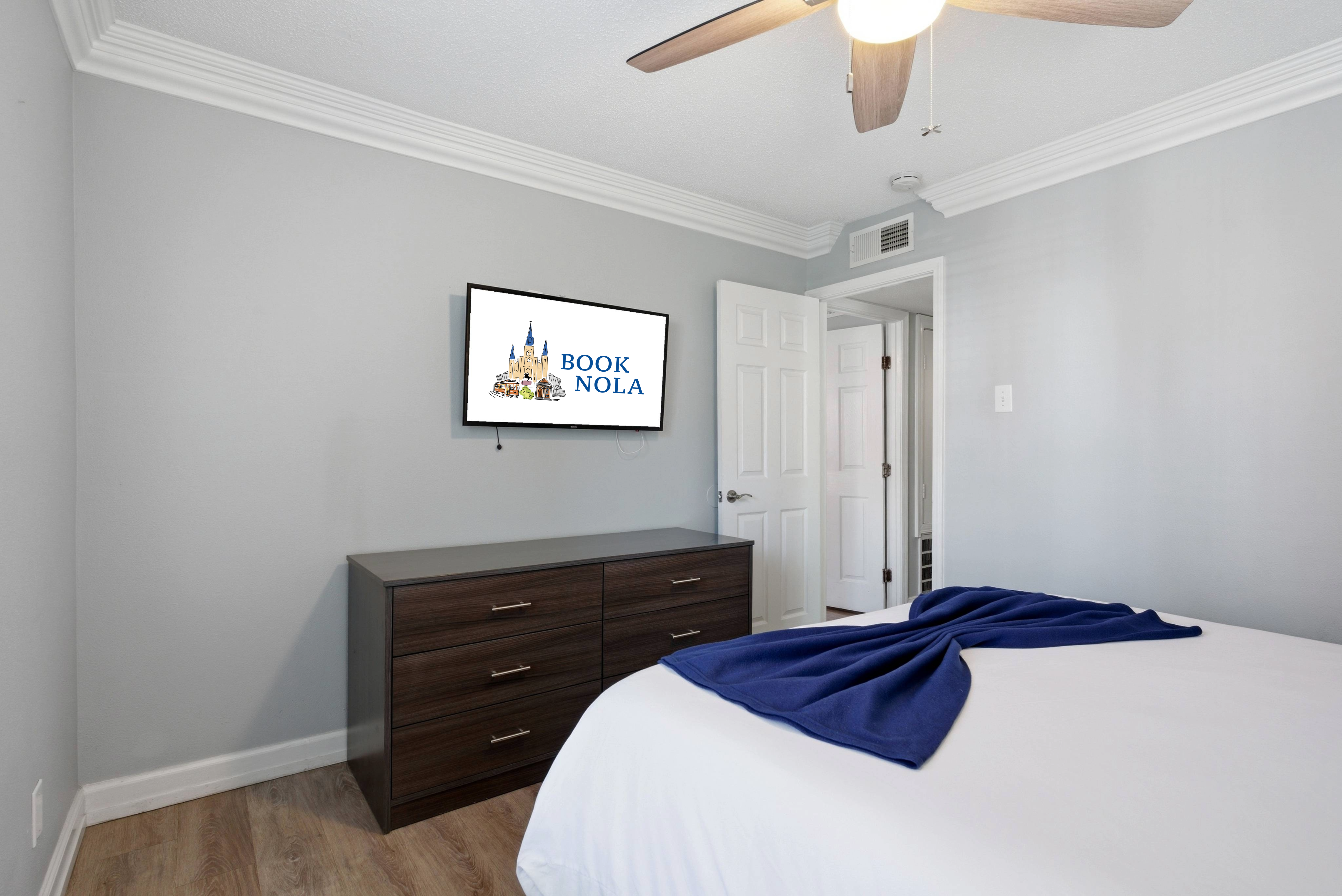 Peaceful bedroom with soothing tones