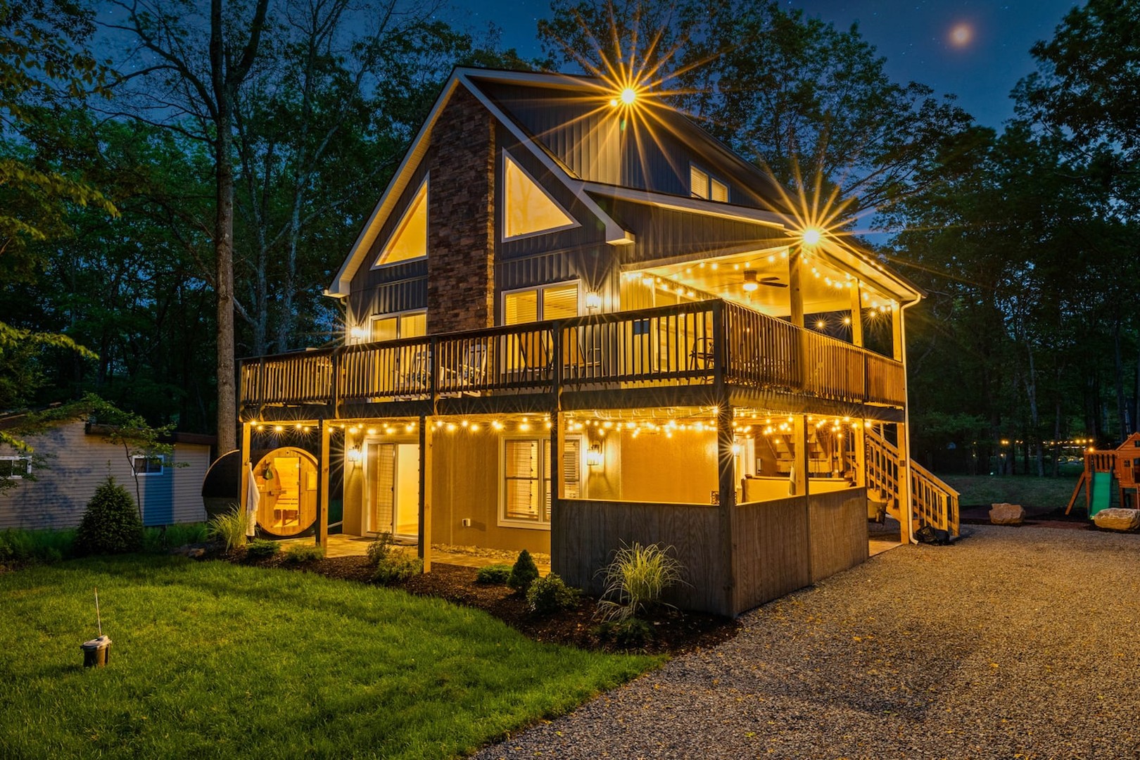 5BR Poconos Chalet | Hot Tub, Sauna, Game Room