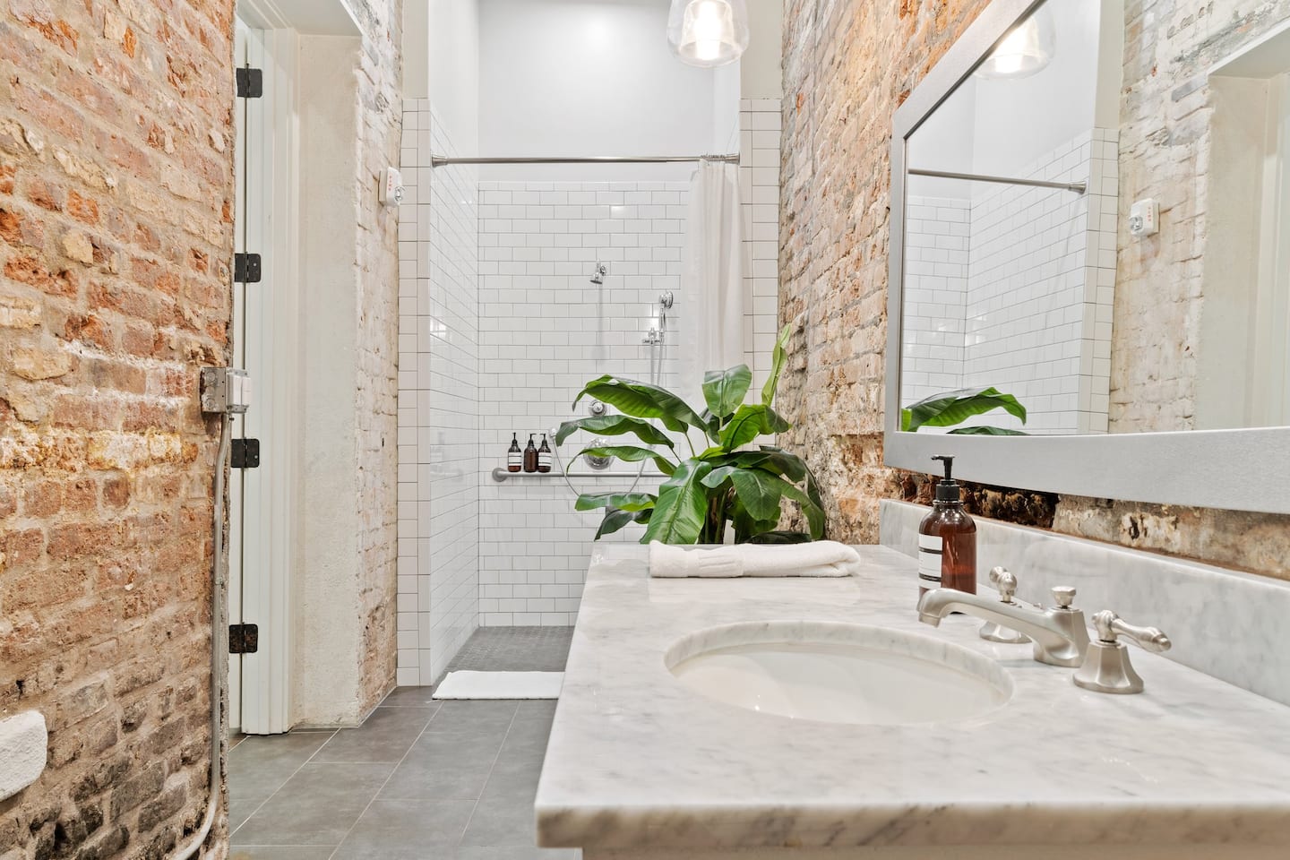 Well-lit ensuite bathroom vanity attached to bedroom 2