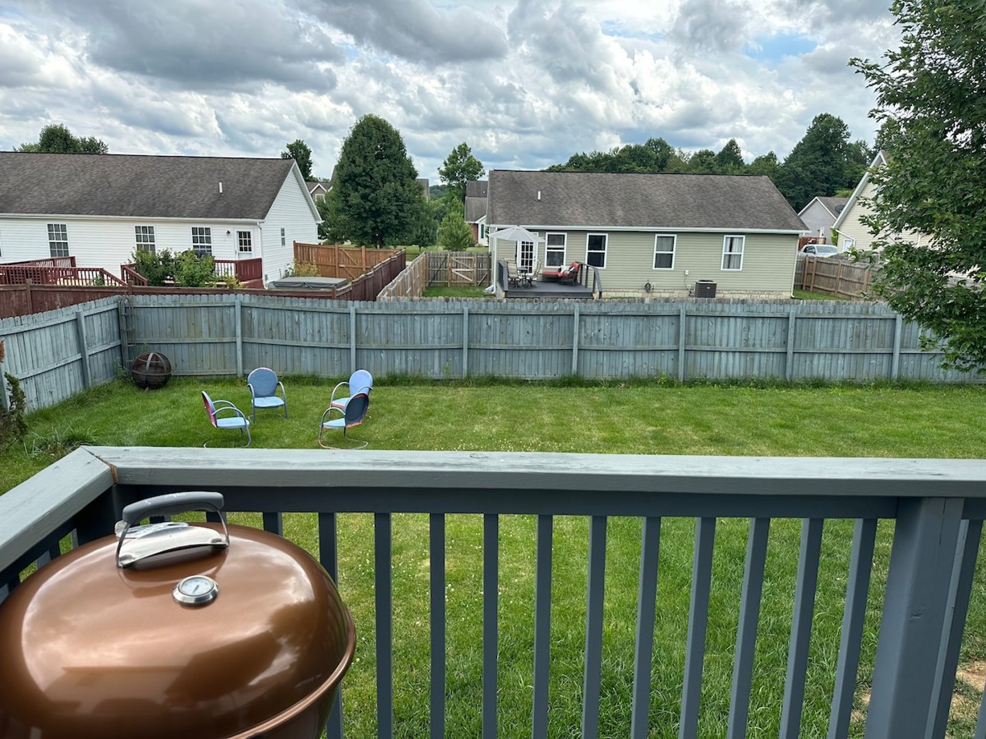 Fenced backyard