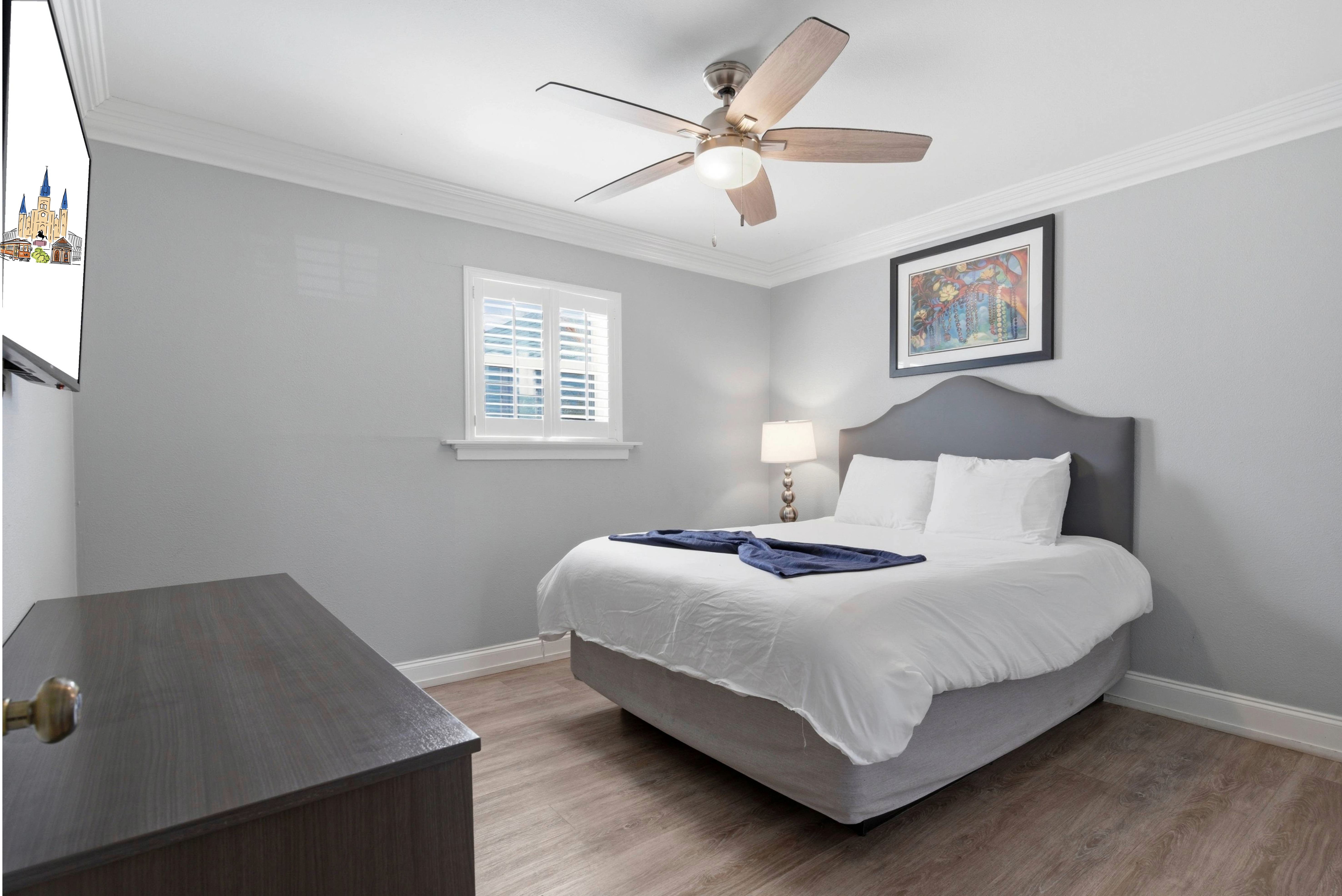 Restful bedroom with soft natural tones