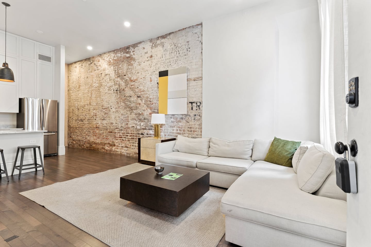 Spacious living room with sectional couch