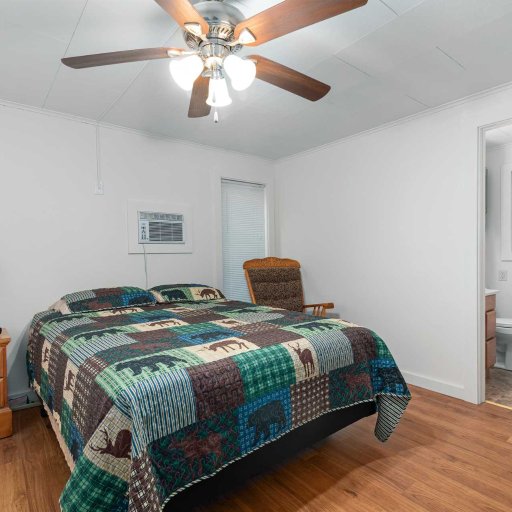 Bedroom 1 opens straight into its own full bath