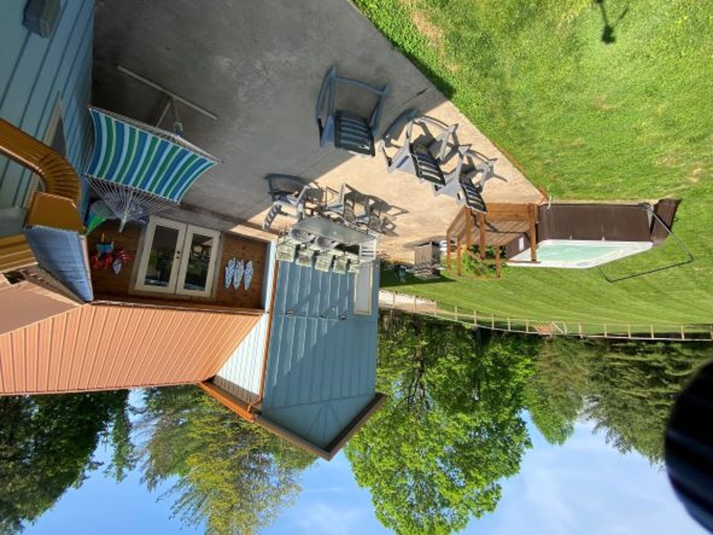 Back patio and hot tub