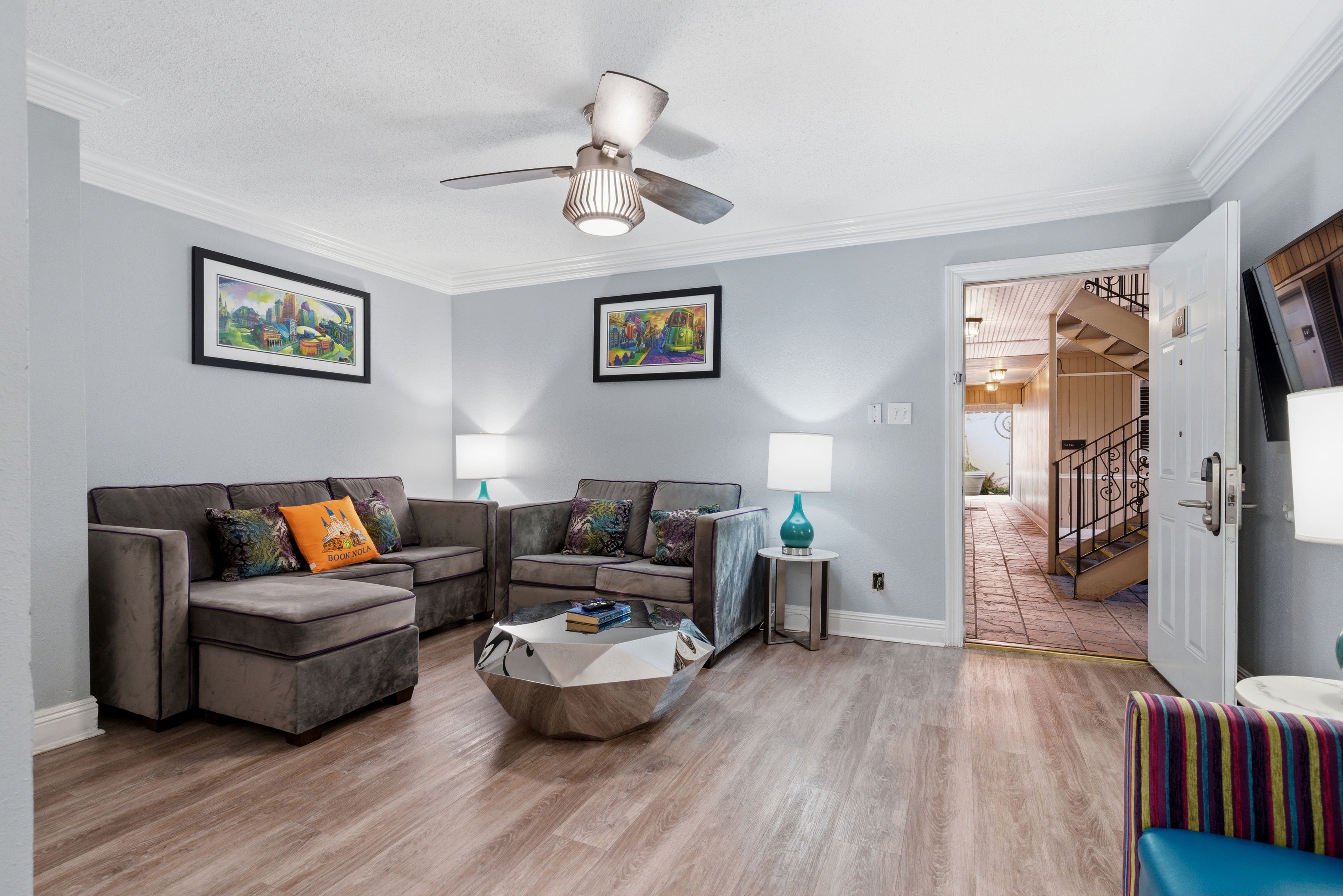 Open living space with smart layout