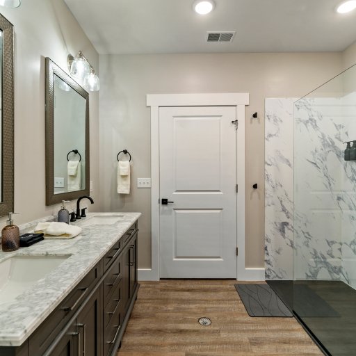 Spacious Bathroom with Walk-In Shower & Plenty of Counter Space