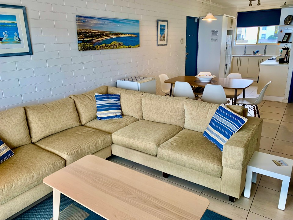 Interior features updated furnishings including 6 new dining chairs, coffee tables, and a Delonghi coffee machine with complimentary pods