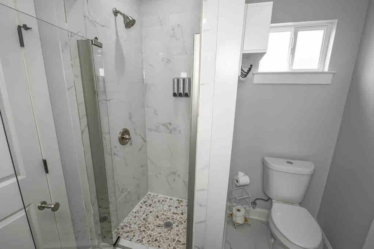 Master Bath with separate shower and body wash, shampoo and conditioner provided